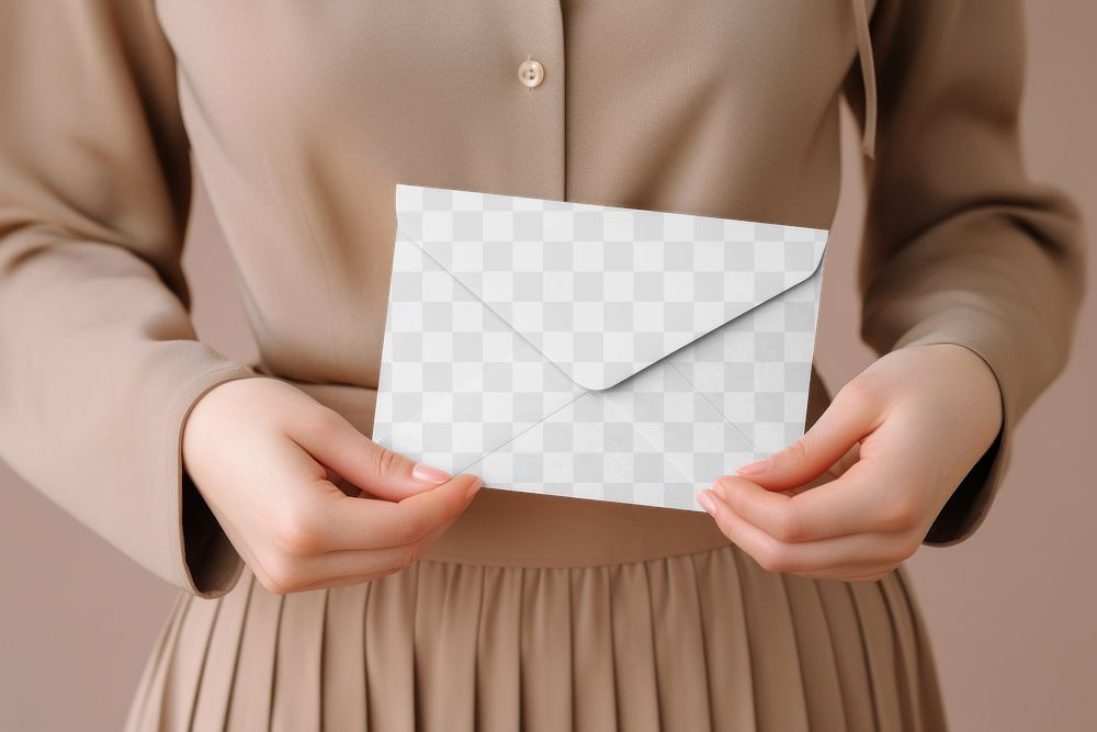 Envelope mail png, transparent mockup