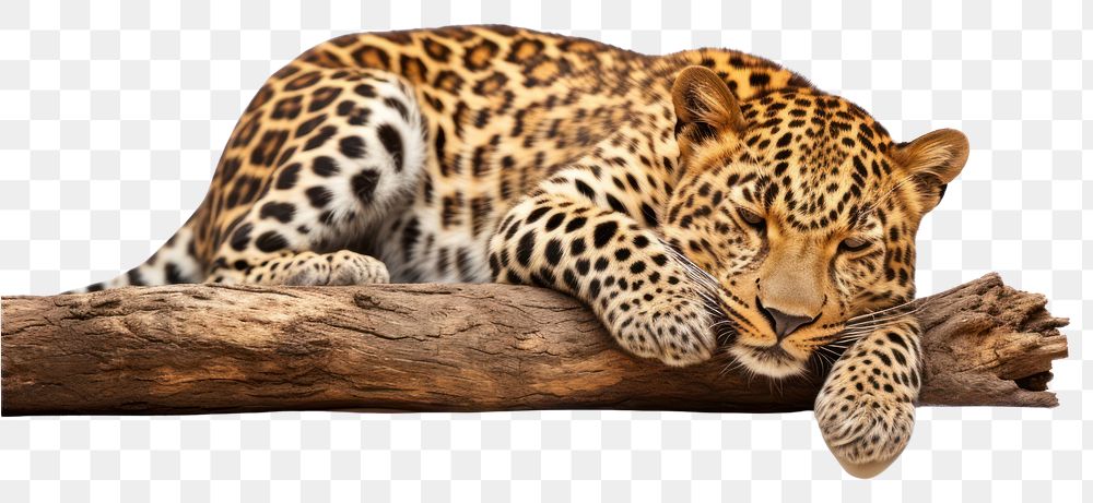 PNG Sleeping african leopard wildlife cheetah animal. 