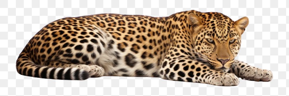 PNG Sleeping african leopard wildlife cheetah animal. AI generated Image by rawpixel.