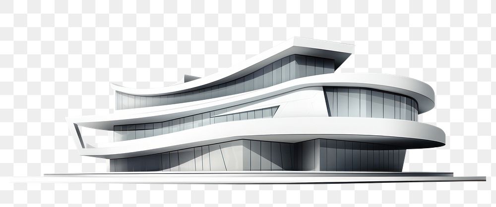 PNG Modern architecture building city white background. AI generated Image by rawpixel.