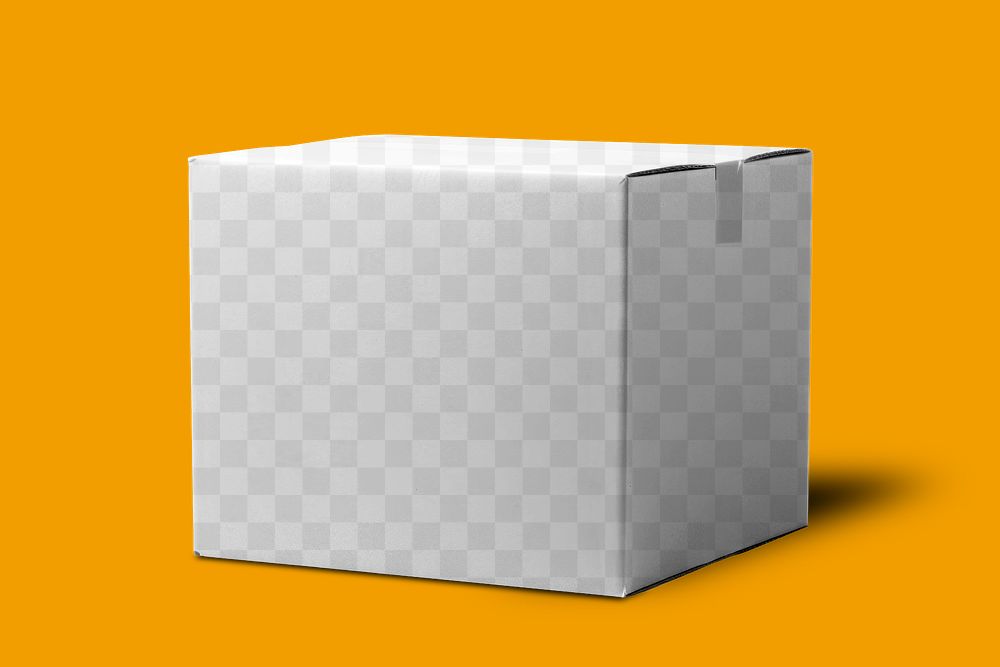 Cardboard box png mockup, transparent design