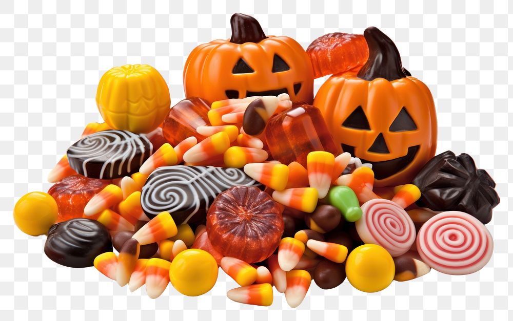 PNG Halloween candy confectionery food jack-o'-lantern. AI generated Image by rawpixel.