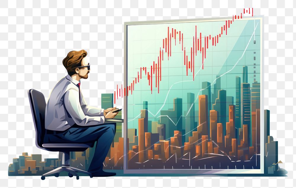 PNG  Stock market investment chart adult. AI generated Image by rawpixel.