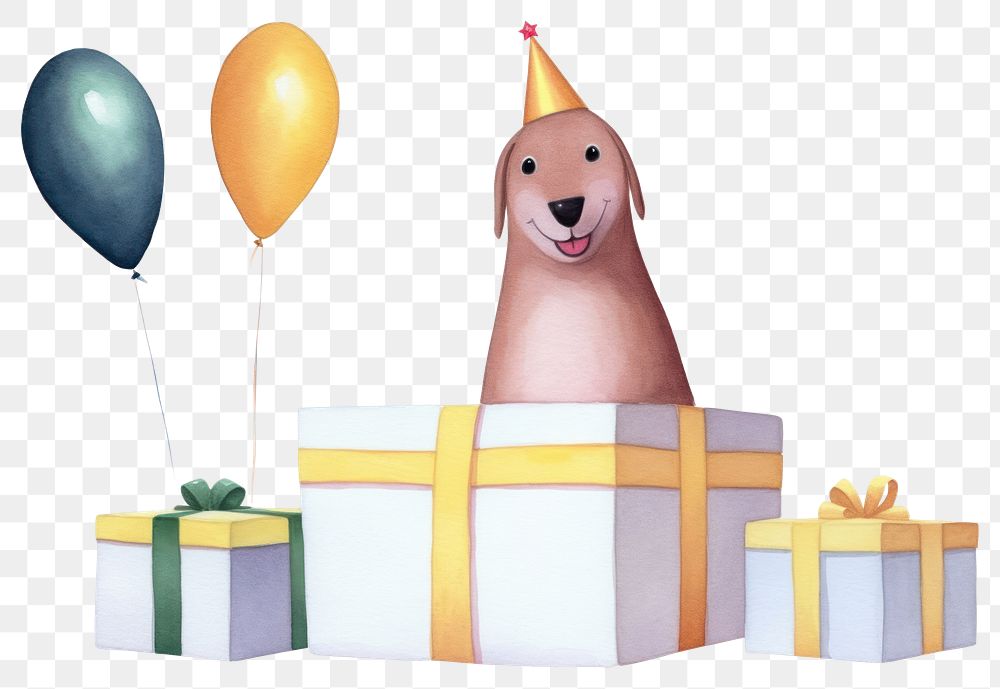 PNG Party individual dachshund dog characters balloon representation celebration. 