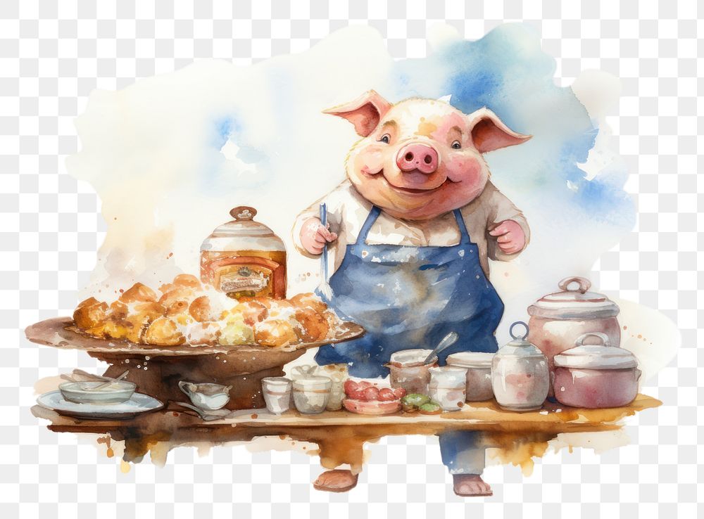 PNG Pig selling dessert food photography freshness. AI generated Image by rawpixel.