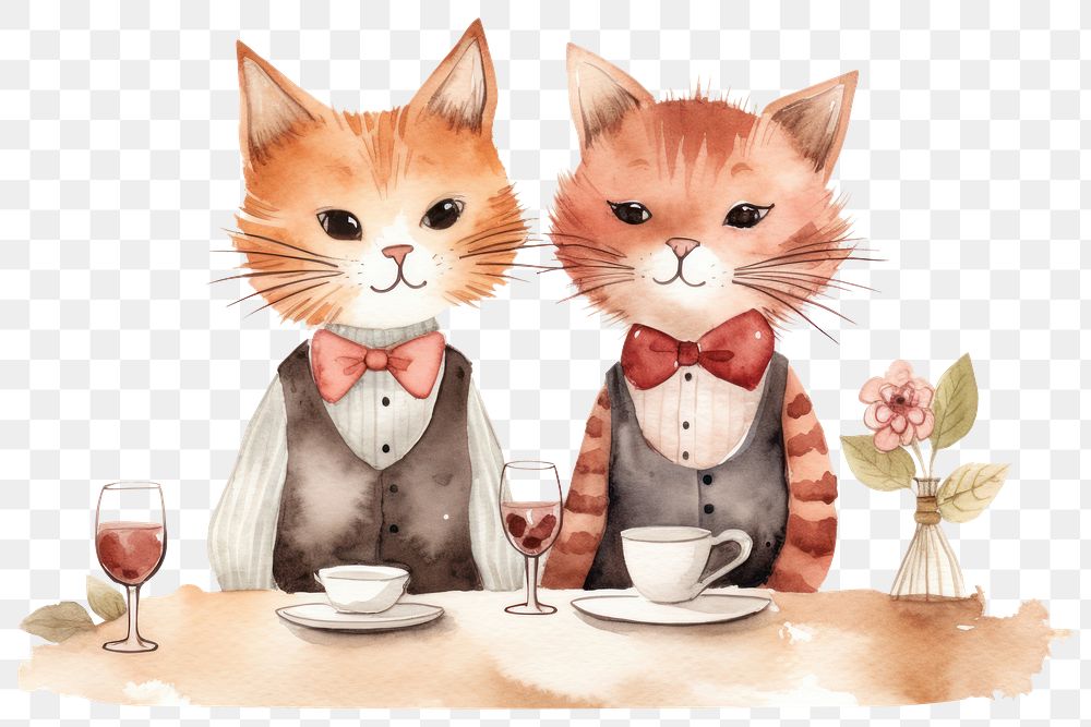 PNG Cat couple mammal animal cute. AI generated Image by rawpixel.