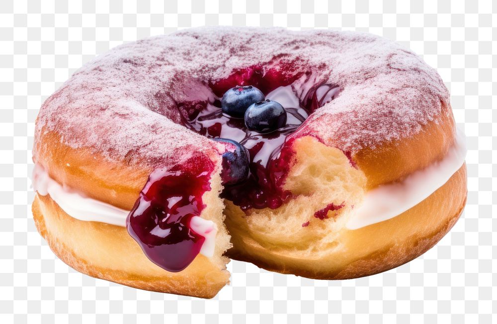 PNG Doughnut blueberry dessert pastry. 