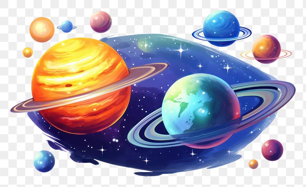 PNG Galaxy vector cartoon astronomy universe planet. AI generated Image by rawpixel.