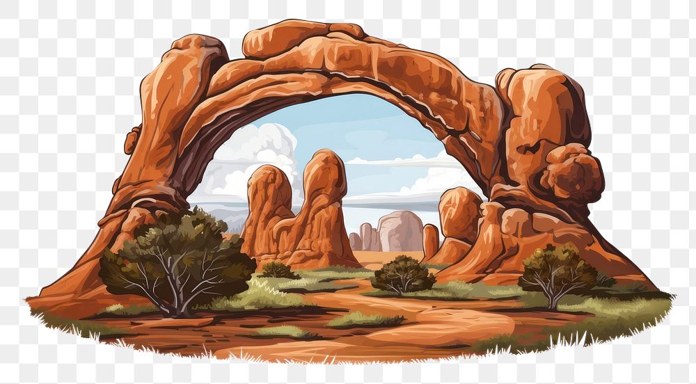 PNG Arch outdoors drawing nature. 