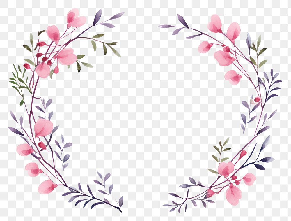 PNG Pattern flower wreath plant. AI generated Image by rawpixel.