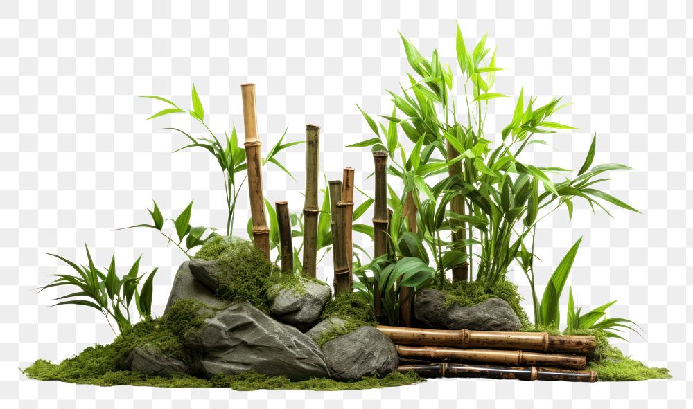 PNG Garden plot bamboo plant herbs. AI generated Image by rawpixel.
