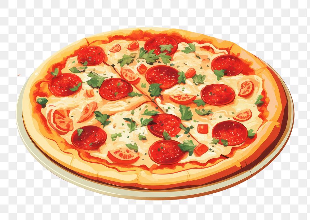 PNG Pizza food mozzarella pepperoni. AI generated Image by rawpixel.