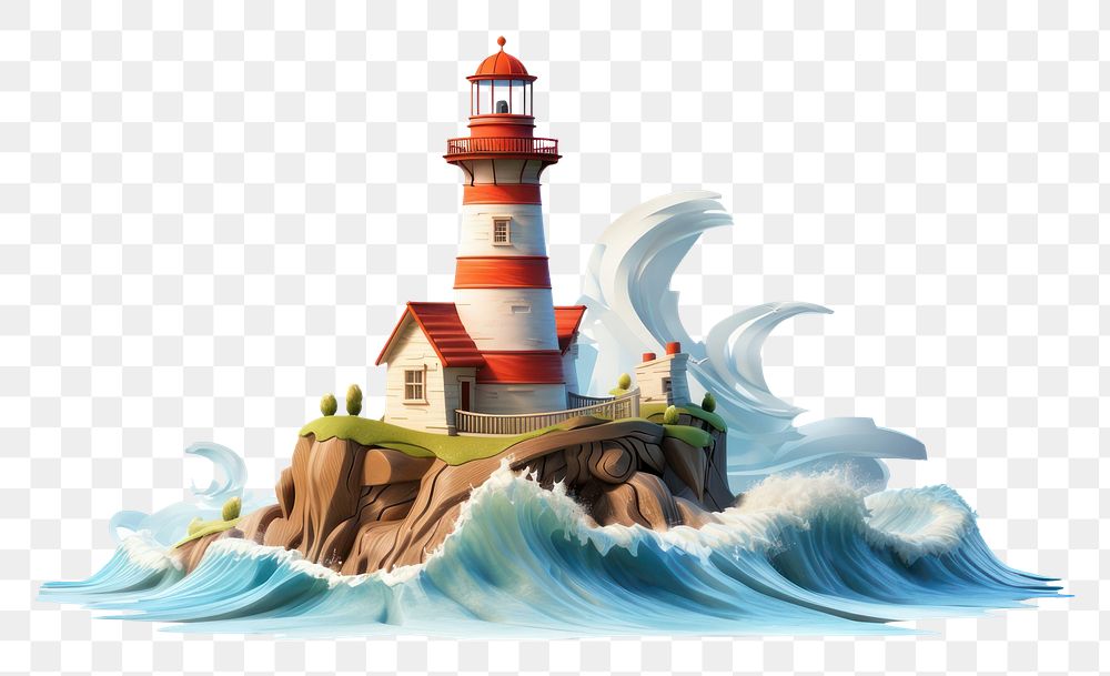 PNG Lighthouse architecture ocean tower. AI generated Image by rawpixel.