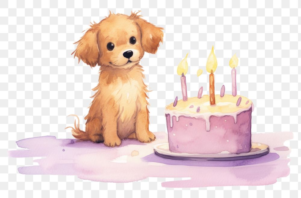 PNG Dog cake birthday dessert. AI generated Image by rawpixel.