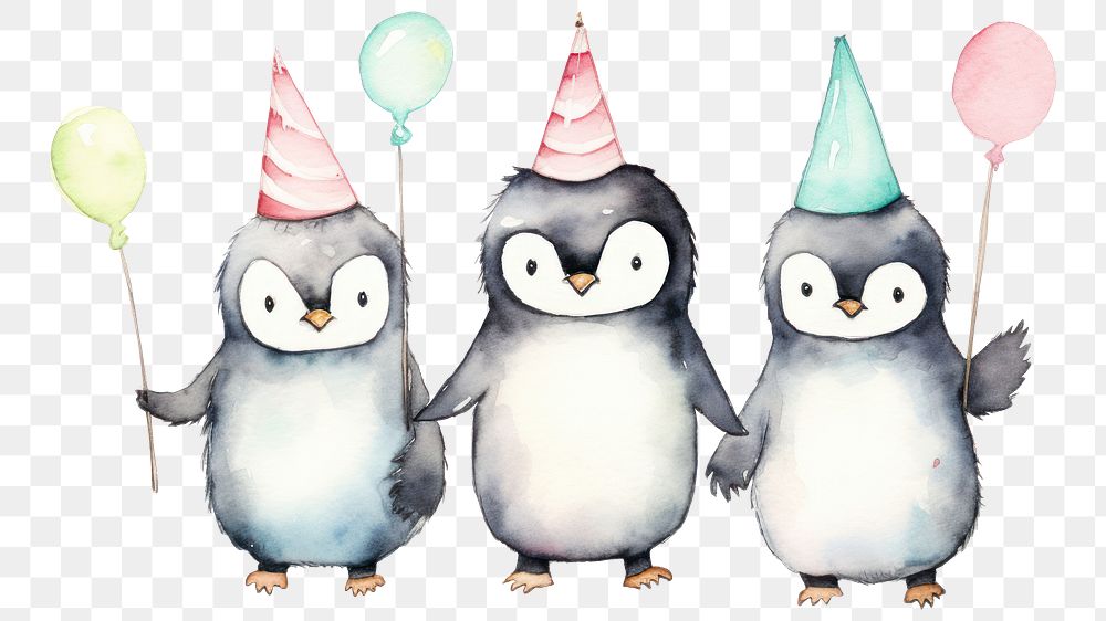 PNG Penguin birthday party bird. AI generated Image by rawpixel.