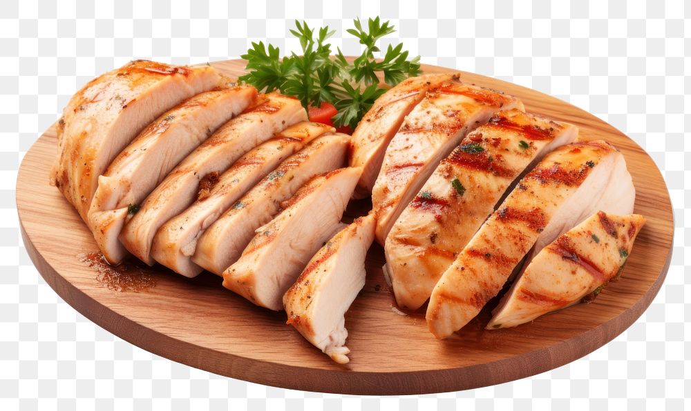 PNG Grilled chicken sliced meat food. AI generated Image by rawpixel.