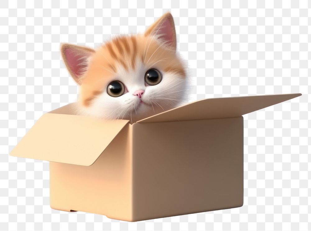 PNG Cardboard box cartoon animal. AI generated Image by rawpixel.