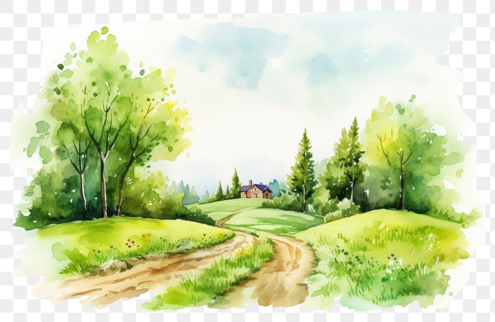 PNG Landscape green outdoors painting. 