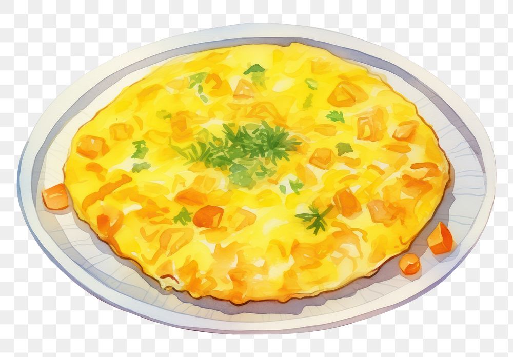 PNG Omelette rice plate food vegetable. AI generated Image by rawpixel.