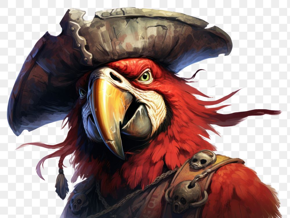 PNG Parrot pirate animal parrot bird. AI generated Image by rawpixel.