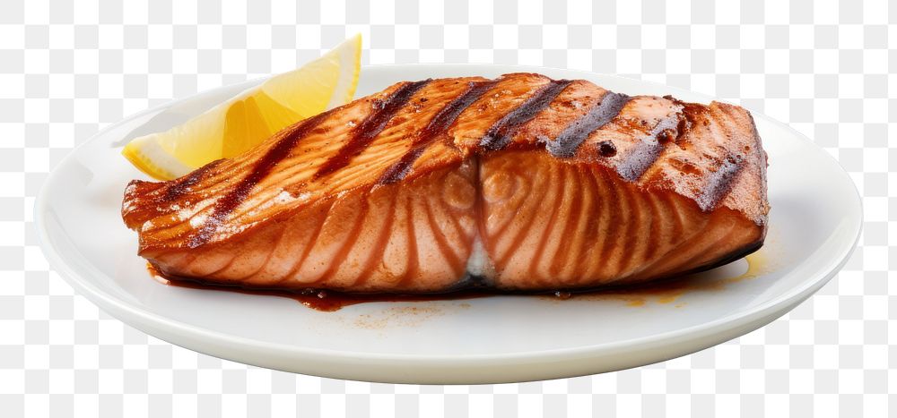 PNG Salmon steak salmon seafood grilled. AI generated Image by rawpixel.
