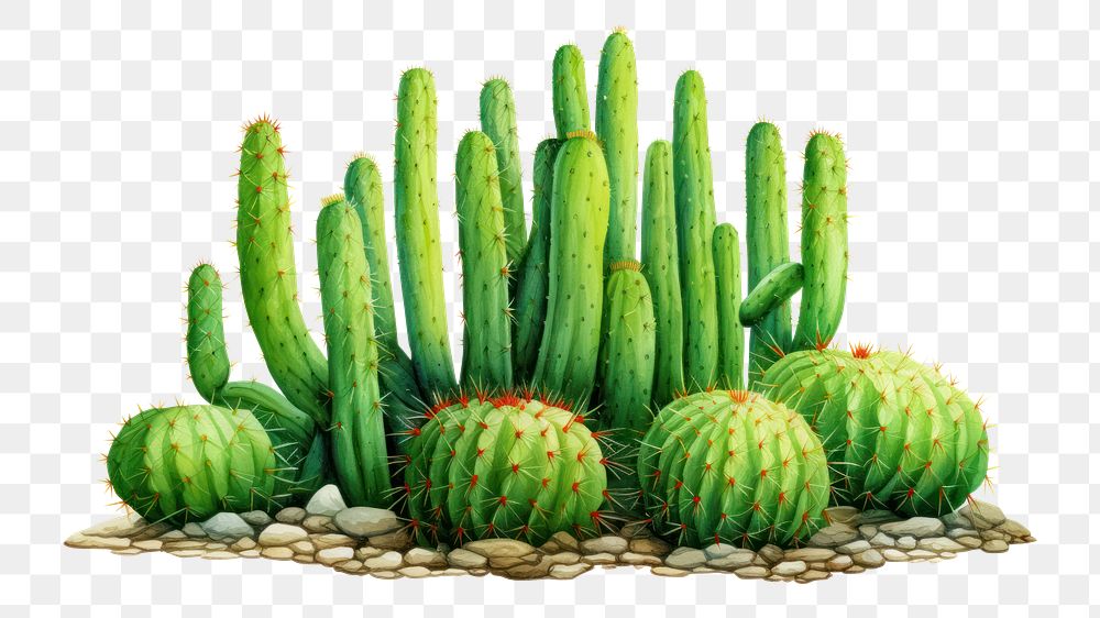 PNG Cactus plant white background freshness. AI generated Image by rawpixel.