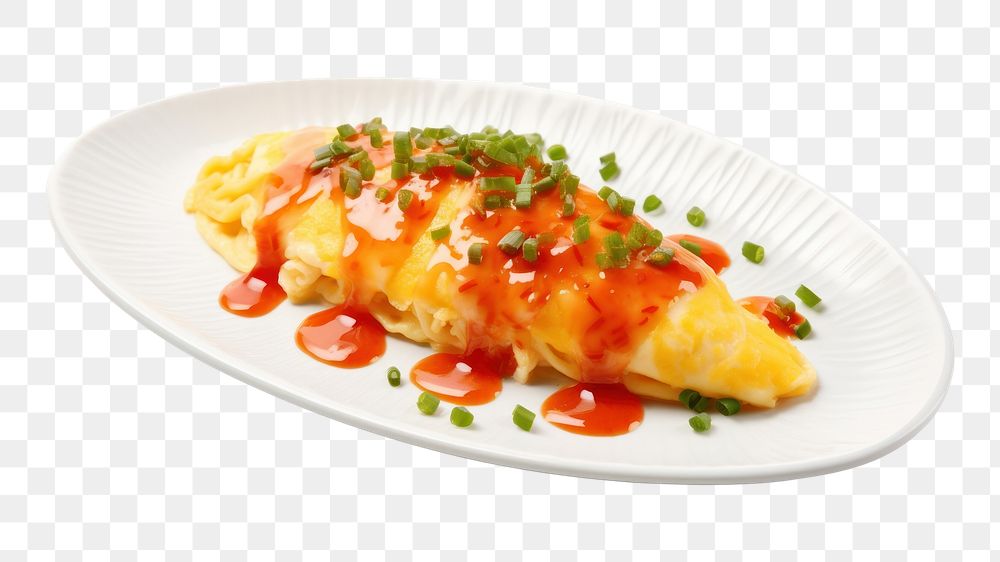 PNG Japanese omurice plate food vegetable. 