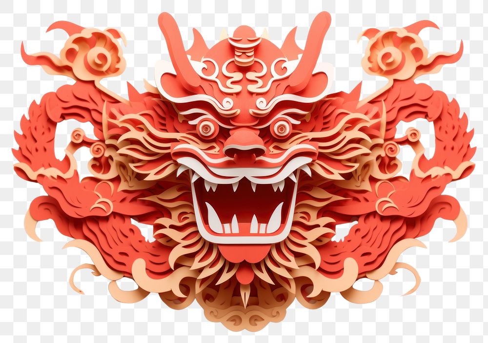 PNG Chinese dragon year craft white background representation. AI generated Image by rawpixel.
