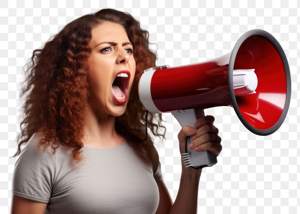 PNG Megaphone shouting aggression. 