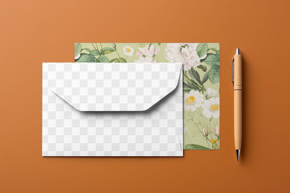 Mail envelope png, transparent mockup