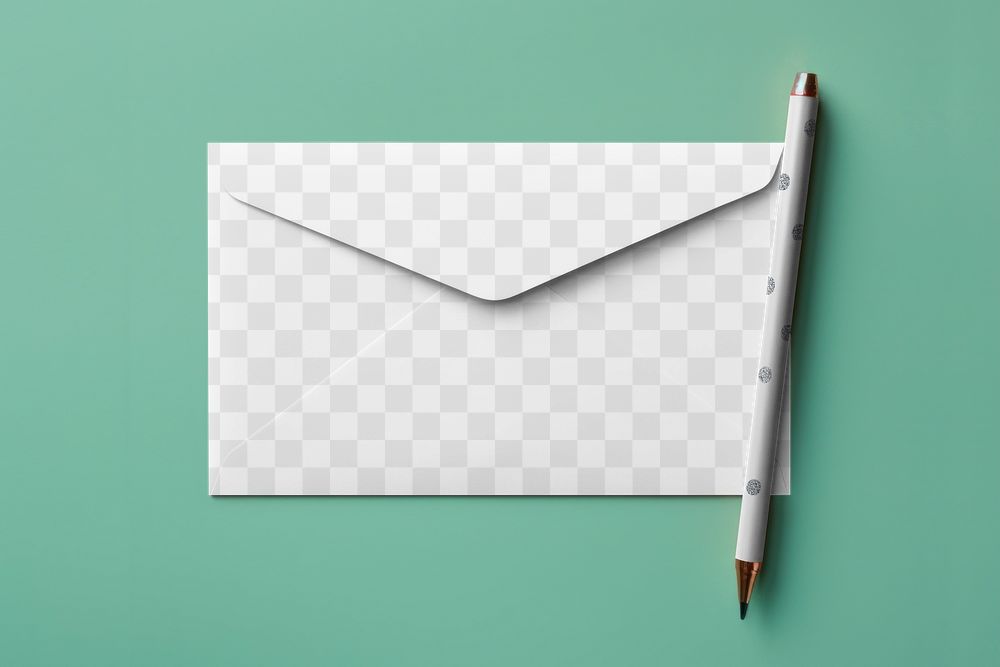 Mail envelope png, transparent mockup