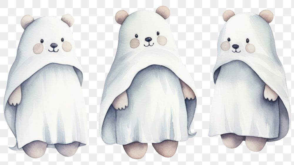 PNG Bear wearing ghost custume cartoon mammal animal. AI generated Image by rawpixel.