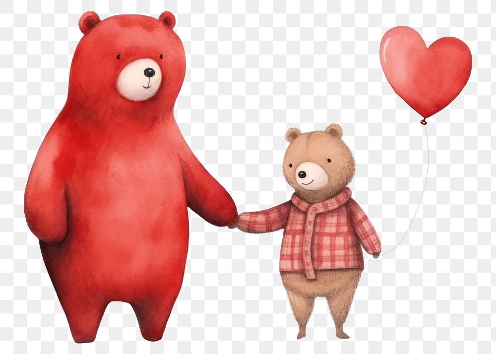 PNG Valentines bear balloon cartoon. 