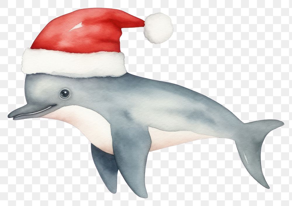 PNG Dolphin christmas animal cartoon mammal. 