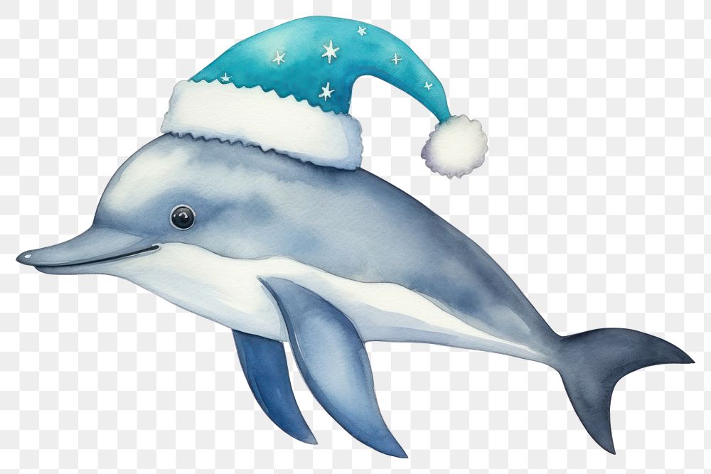 PNG Dolphin christmas animal cartoon mammal. 