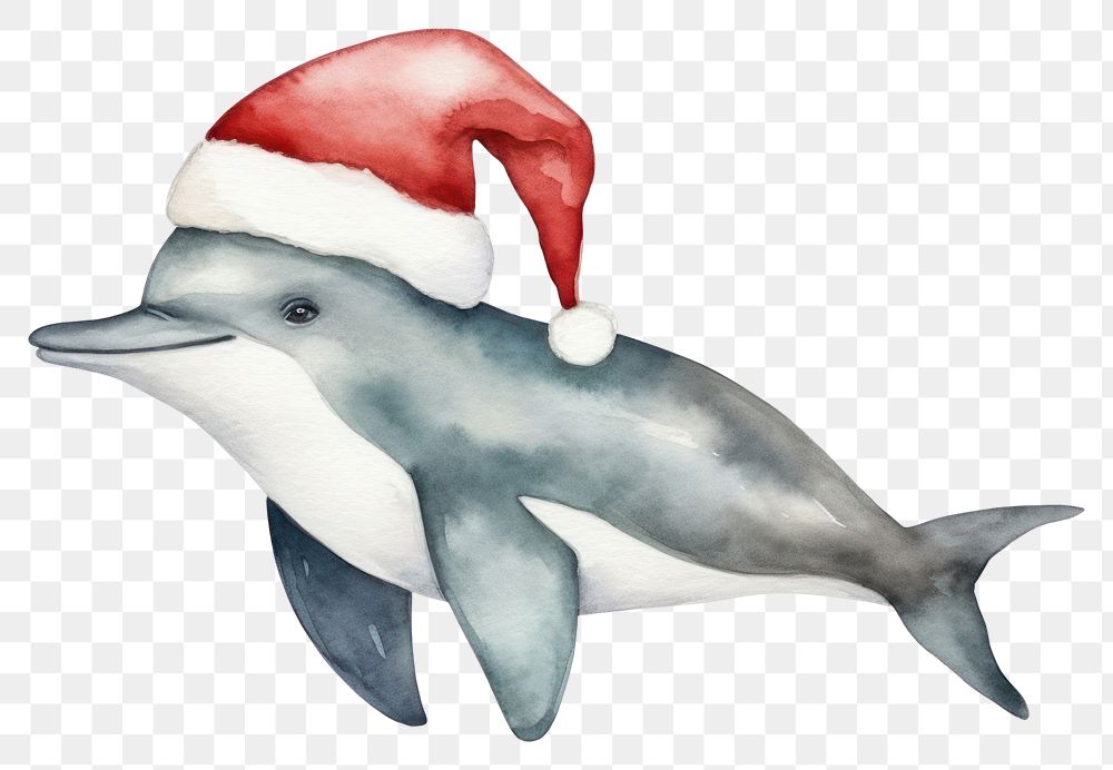 PNG Dolphin christmas animal cartoon mammal. AI generated Image by rawpixel.