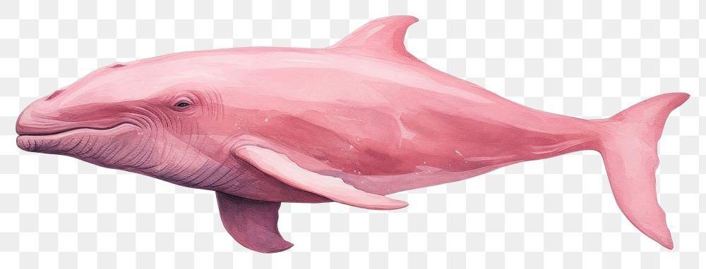 PNG  Pink whale dolphin drawing animal. AI generated Image by rawpixel.