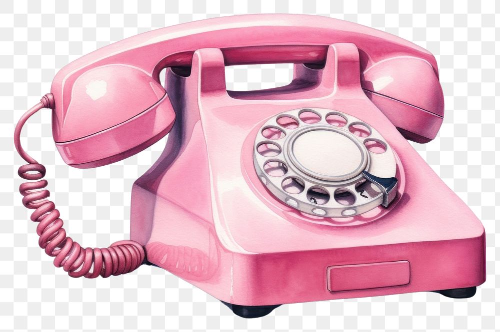 PNG  Pink phone electronics technology nostalgia. AI generated Image by rawpixel.
