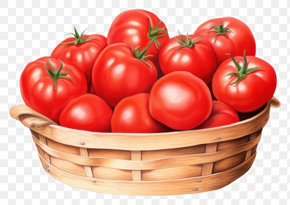 PNG Tomato basket vegetable basket plant.