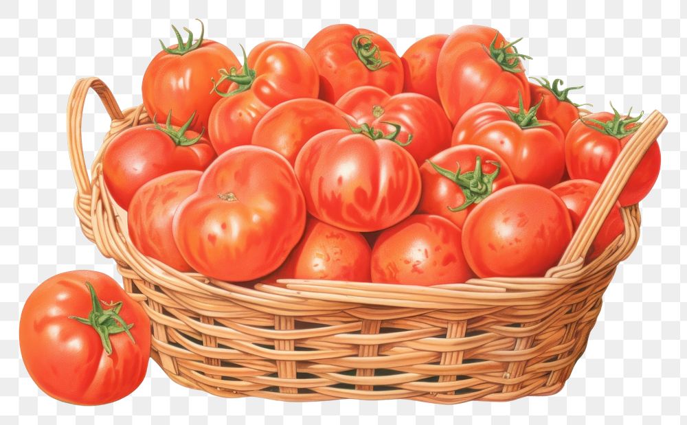 PNG Tomato basket vegetable basket plant.