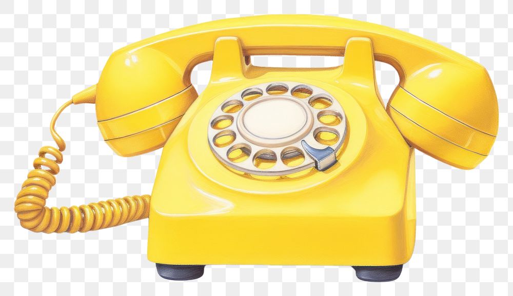 PNG  Yellow phone white background electronics technology. AI generated Image by rawpixel.