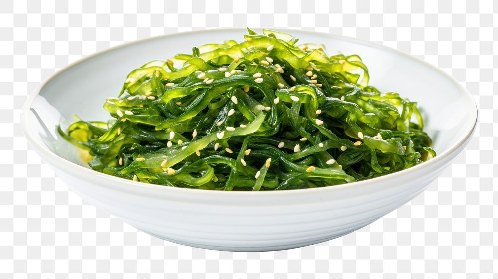 PNG Japanes seaweed salad plate food bowl. 