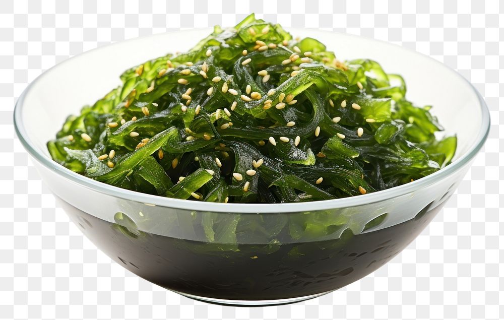 PNG Japanes seaweed salad food bowl white background. AI generated Image by rawpixel.
