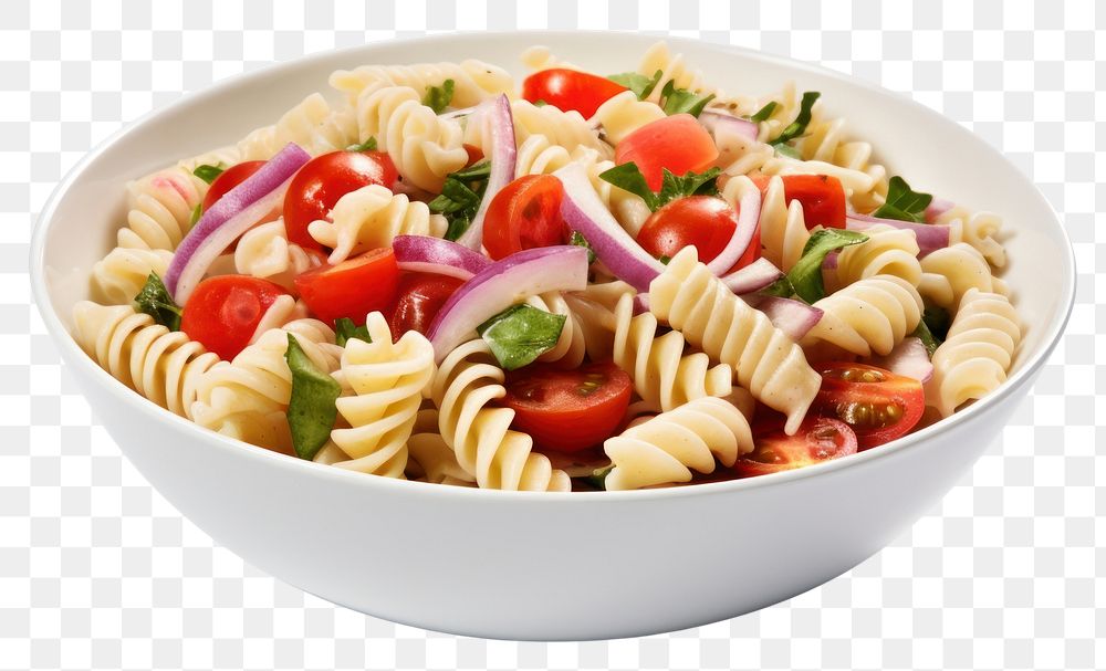 PNG Pasta salad food bowl white background. AI generated Image by rawpixel.