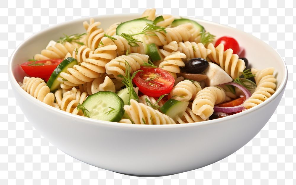 PNG Pasta salad bowl plate food. AI generated Image by rawpixel.