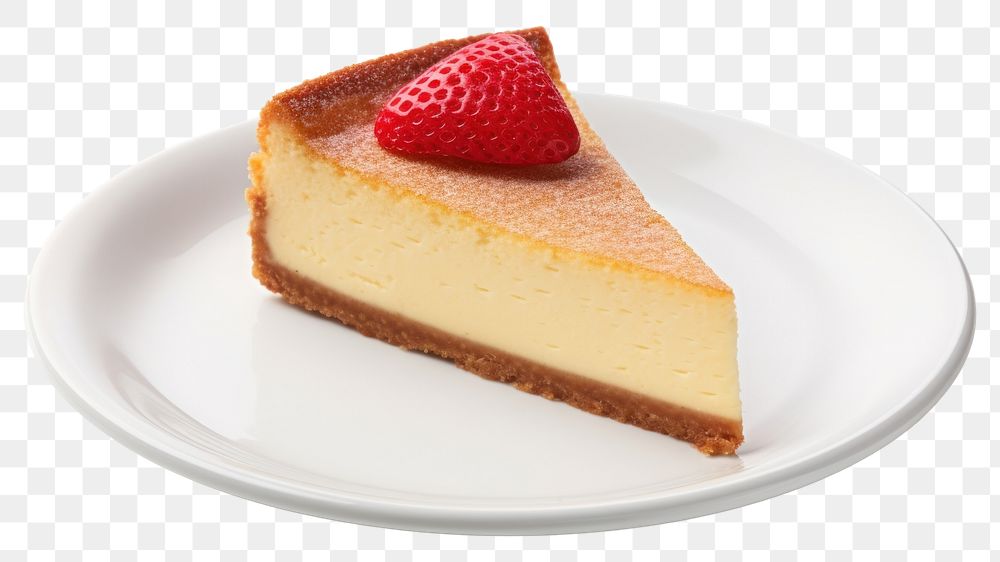 PNG Plain classic cheesecake dessert plate food. AI generated Image by rawpixel.