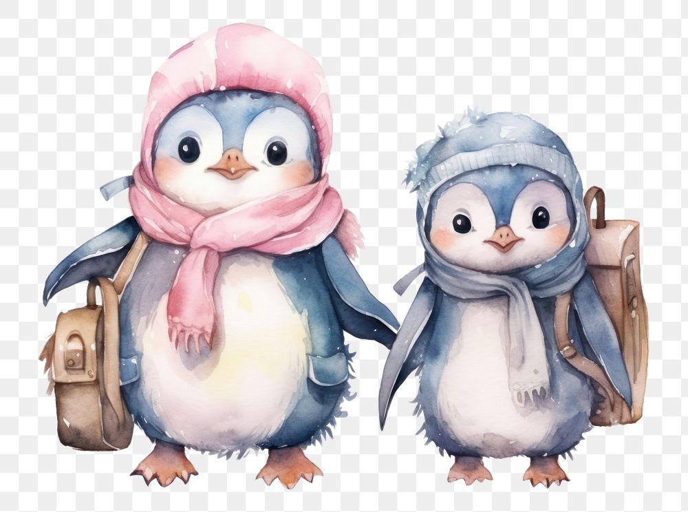 PNG Baby Penguin carrying a bag student animal penguin bird. AI generated Image by rawpixel.