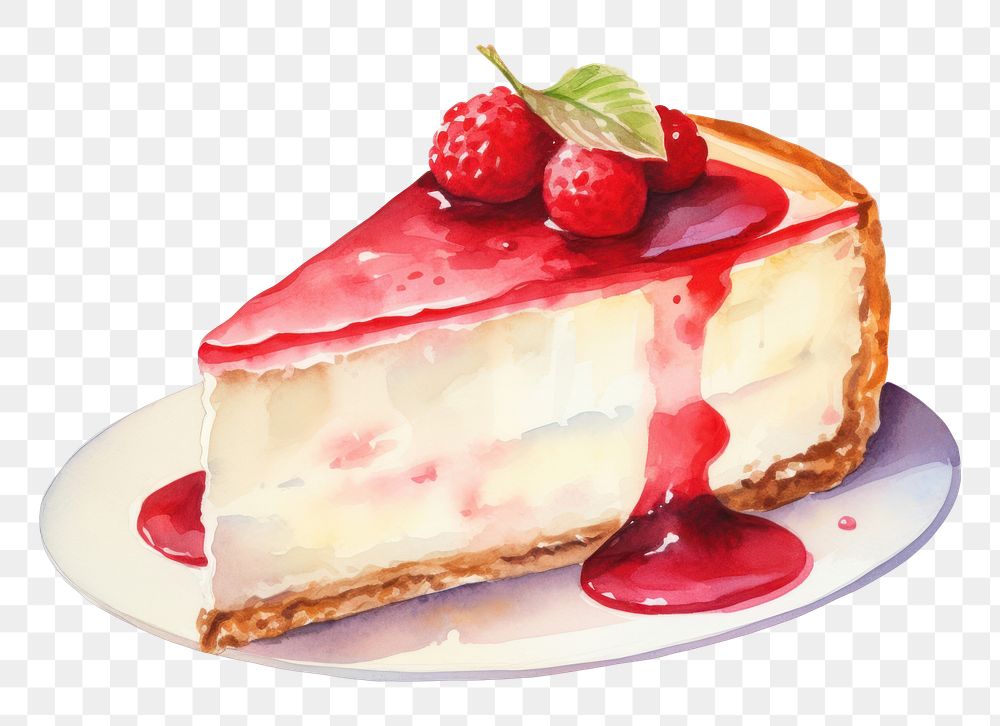 PNG Cheesecake raspberry dessert fruit. AI generated Image by rawpixel.