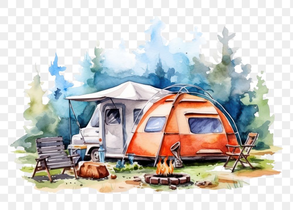 PNG Camping camping outdoors tent. AI generated Image by rawpixel.