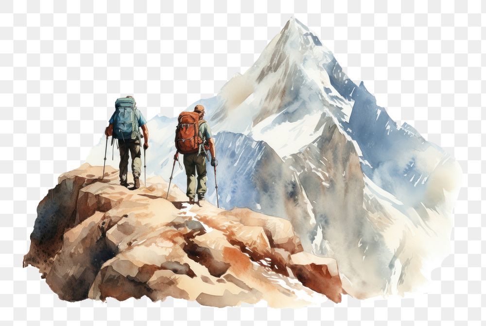 PNG Mountain hiking mountain recreation adventure. AI generated Image by rawpixel.